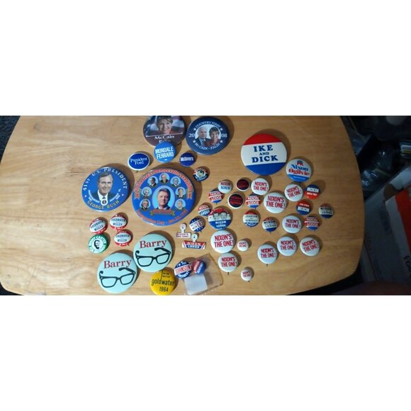 President Campaign Pin Button Lot  Massive Group Lot Vintage Kennedy Ike - Picture 1 of 8